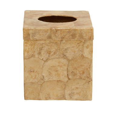 Palu Beige Seashell Square Tissue Box 14cm