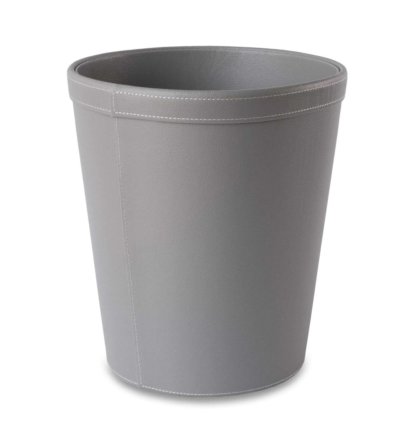 Grey Circular Faux Leather Wastebin - Dimension:H29cm x W26cm