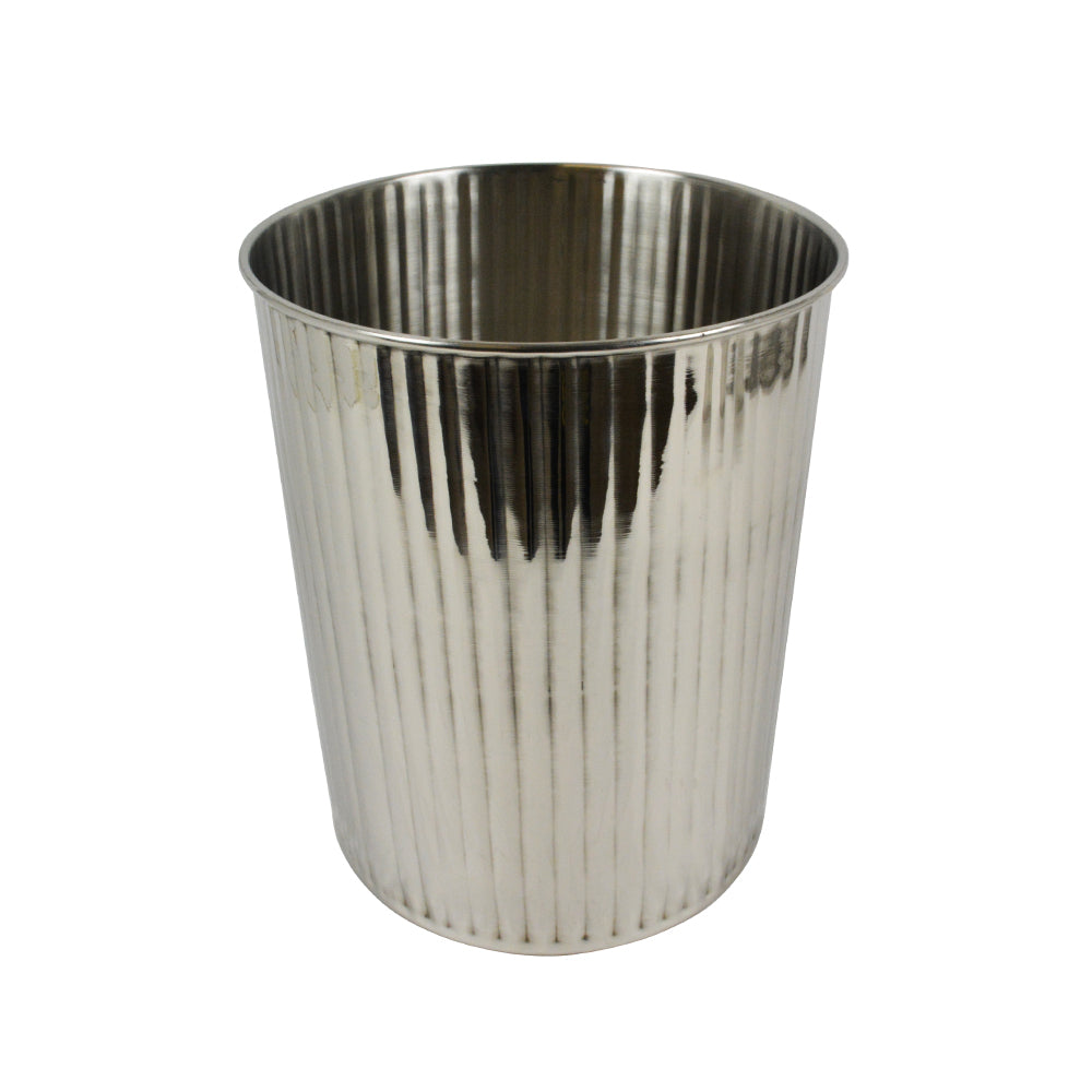 Diana - Ribbed Metal Waste Bin -Dimensions: 22cm x H26cm.