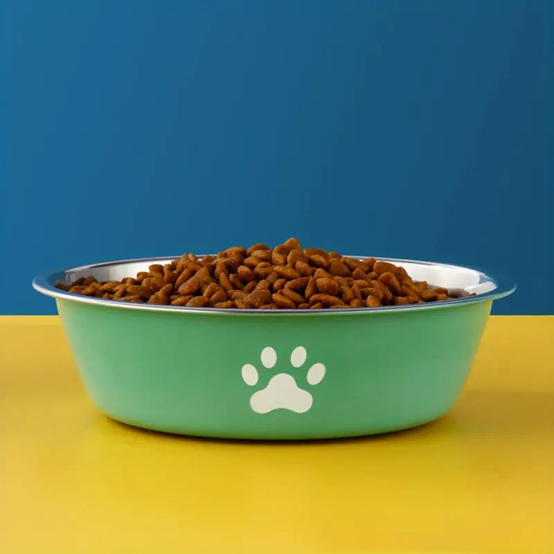 Stainless Steel Dog Bowl Green 14cm