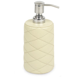 NEW | Chanil - Cream Cross Stitch Faux Leather Soap Dispenser