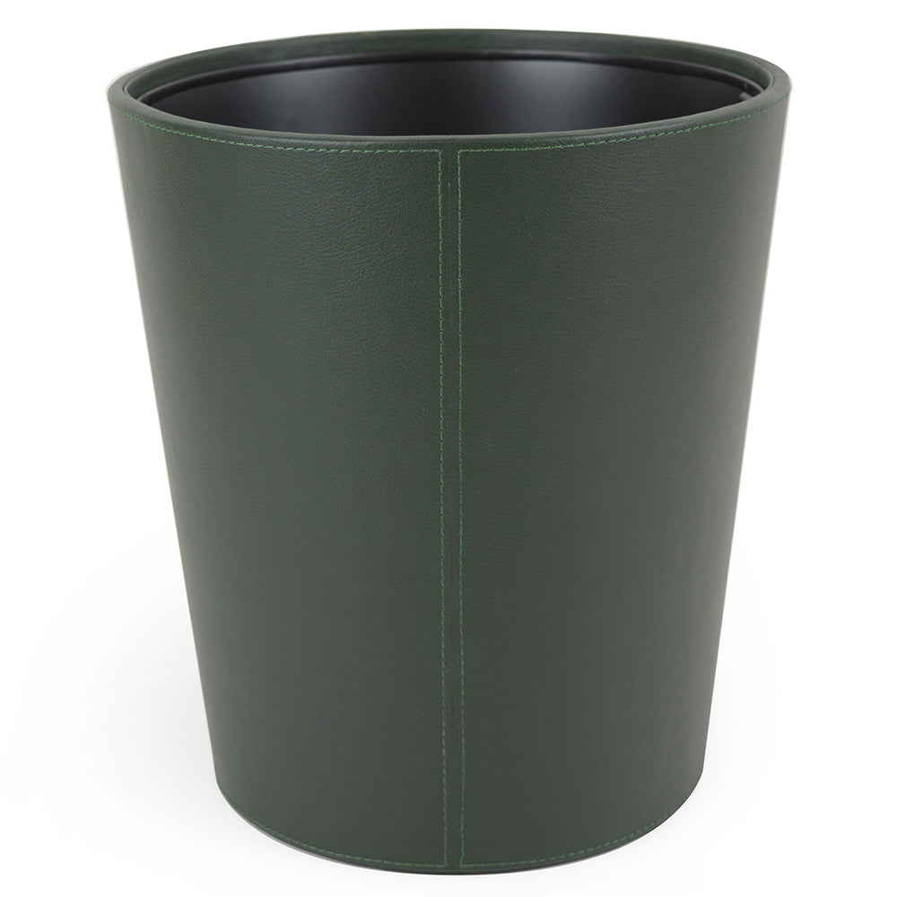 Wimbledon - Dark Green Faux Leather Waste Bin