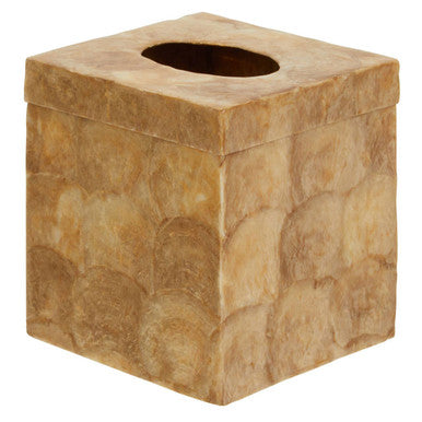 Palu Beige Seashell Square Tissue Box 14cm