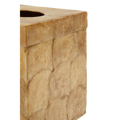 Palu Beige Seashell Square Tissue Box 14cm