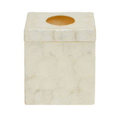 Palu White Shell Square Tissue Box 14cm