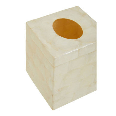 Palu White Shell Square Tissue Box 14cm