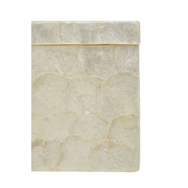 Palu White Shell Square Tissue Box 14cm