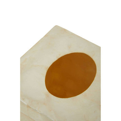 Palu White Shell Square Tissue Box 14cm