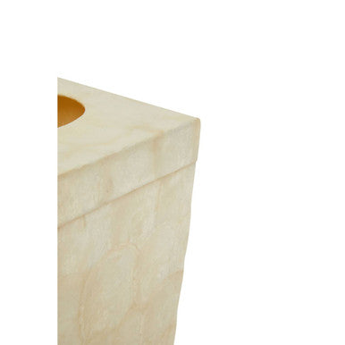 Palu White Shell Square Tissue Box 14cm