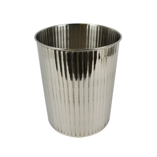 Diana - Ribbed Metal Waste Bin -Dimensions: 22cm x H26cm.