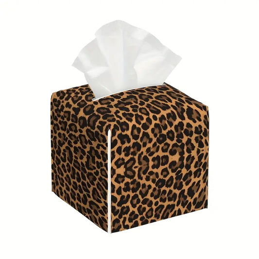 Leopard  Cubed Tissue Box Cover - 13cm