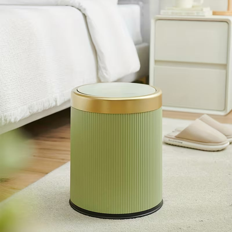Green Cylindrical Wastepaper Bin - 28cm x 23cm