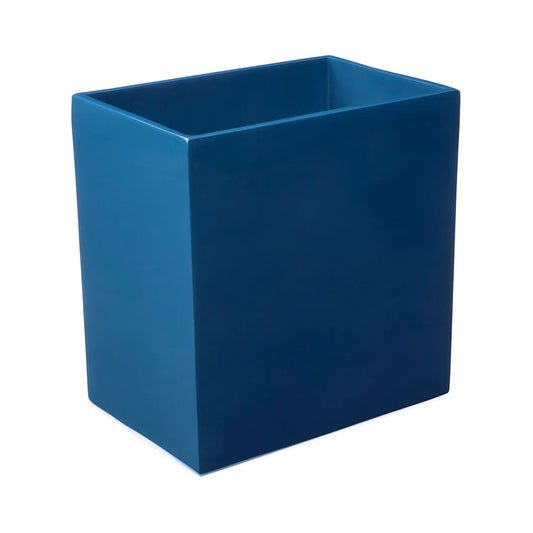 Wastepaper Bin Navy Blue Lacquer 23.5 cm W, 15.9 cm D, 25.4 cm H