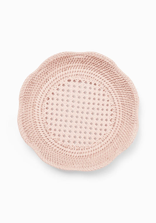 Rattan Serving Tray - PINK - 6cm x 25cm
