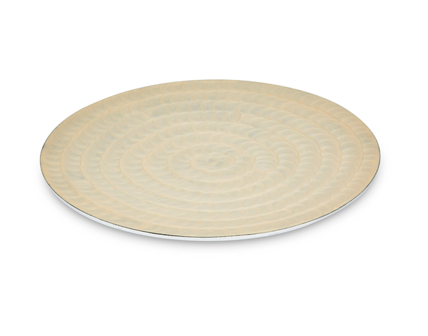 Menotti - Cream Enamel & Metal Plate/show plate