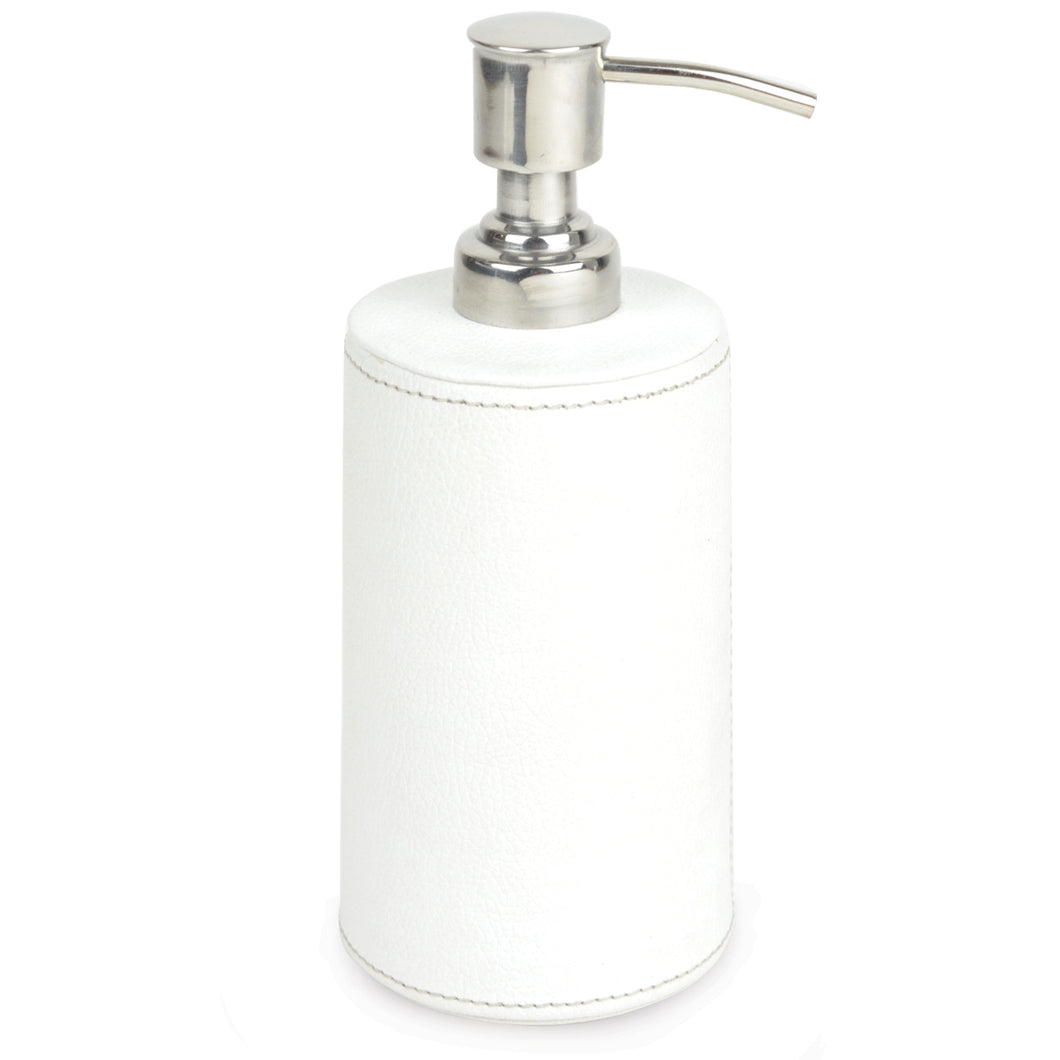 NEW | Ashton - White Faux Leather Soap Dispenser
