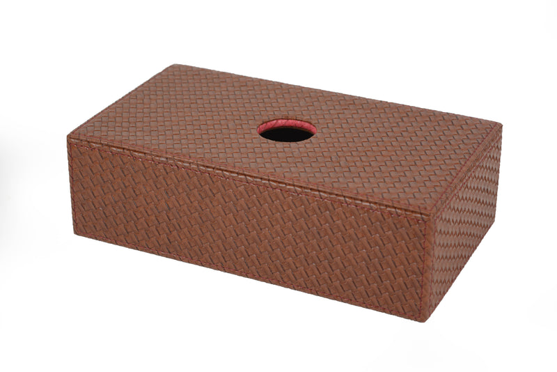 Strata - Woven Deep Red Rectangular Tissue Box Cover