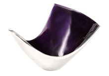 Load image into Gallery viewer, Belmont - Polished Metal &amp; Purple Enamel Fruit Bowl
