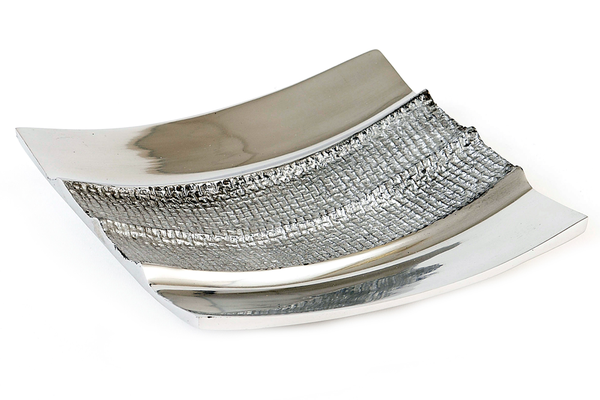 Abbey Mews - Squared Textured and Polished Metal Tray