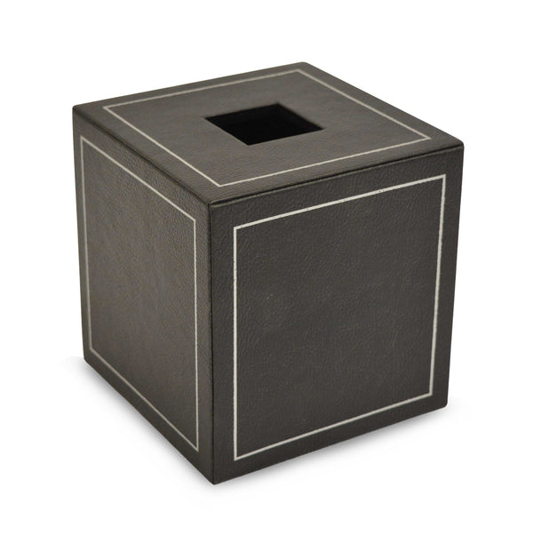 Monrow - Black Faux Leather Tissue Box Cover