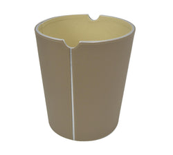 Audley  - Beige Faux Leather Waste Bin with Silver detail - Dimensions: 20cm x H26cm - NEW