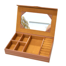 Load image into Gallery viewer, Aston - Tanned Faux Leather Jewellery Box
