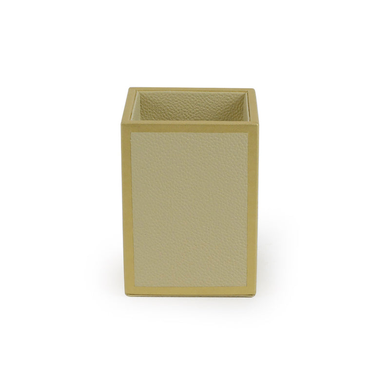 Downing - White Faux Leather Pen Holder