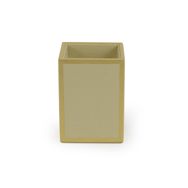 Downing - White Faux Leather Pen Holder