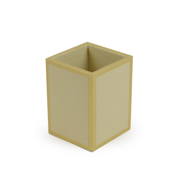 Downing - White Faux Leather Pen Holder