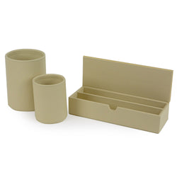 Downing - Beige Faux Leather Stationary Set