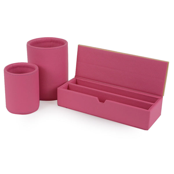 Vauxhall - Pink Faux Leather Stationary Set