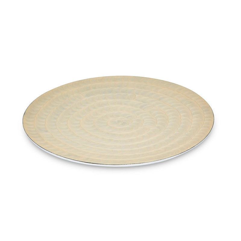 Menotti - Cream Enamel & Metal Plate/show plate