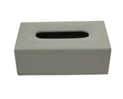 Tatem - Grey Faux Leather Rectangular Tissue Box Cover