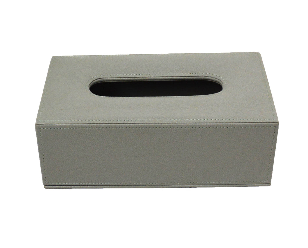 Tatem - Grey Faux Leather Rectangular Tissue Box Cover