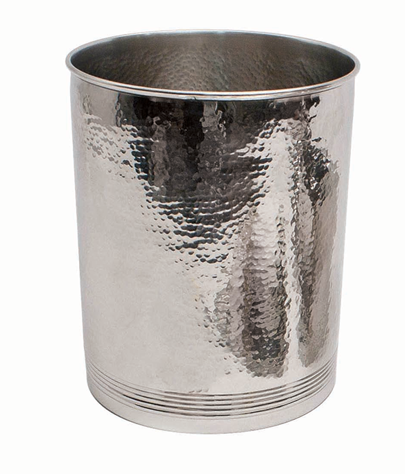 Hammersmith - Hammered Metal Waste Bin with additional lined detailed