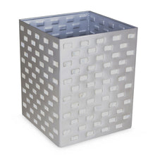 Load image into Gallery viewer, Pall Mall - Silver Brushed Metal and Mother Of Pearl Waste Bin - L20cm x H25cm.
