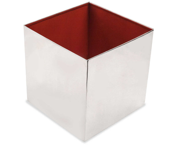 Blake - Silver and Red Metal inside lining Waste Bin - • Dimensions: 25cm x H25cm