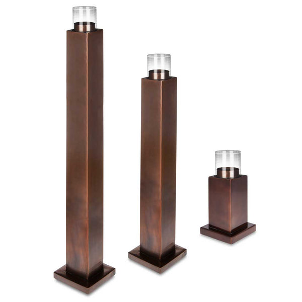 Rupert - Antique Copper Tower Candle Holder