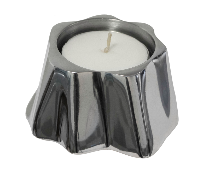 Harry - Round Polished Metal Candle Holder
