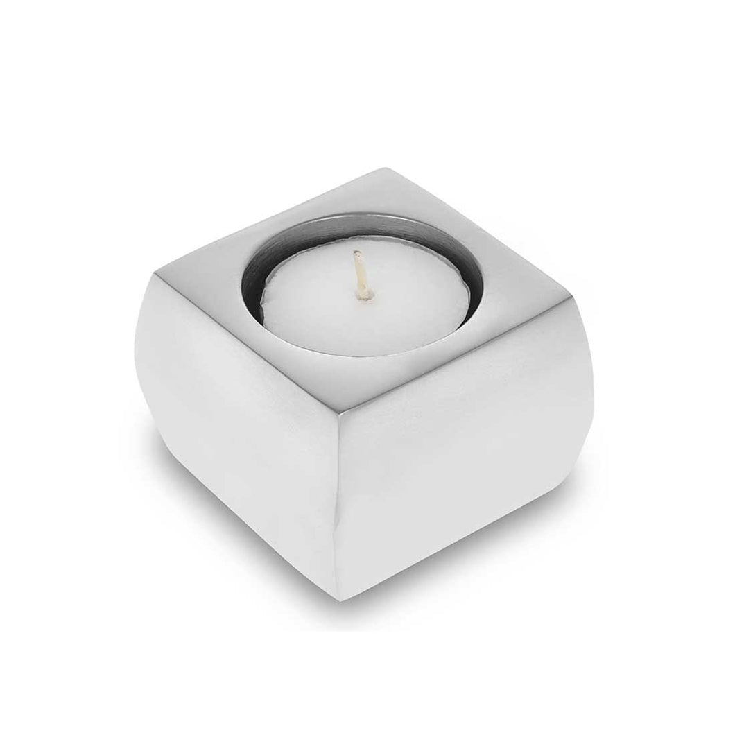 Katherine - Square Polished Metal Candle Holder