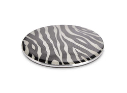 Amos - Round Zebra Print Enamel Coaster