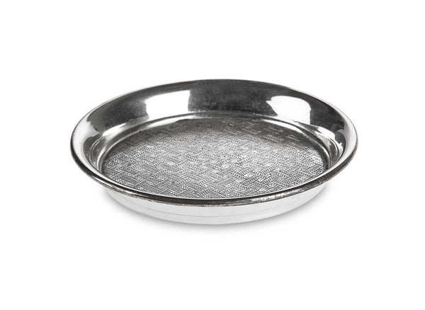 Paget - Round Metal Coaster With Embossed Pattern