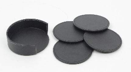 Black container with 4 black coasters
