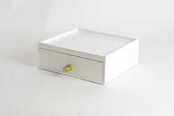 Daven - White jewellery and accessories decorative storage box with drawer - Dimensions: H20cm x W23 x D8cm