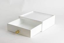 Load image into Gallery viewer, Daven - White jewellery and accessories decorative storage box with drawer - Dimensions: H20cm x W23 x D8cm
