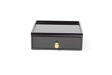 Load image into Gallery viewer, Daven - Black shiny accessories decorative storage box with drawer - Dimensions: H20cm x W23 x D8cm
