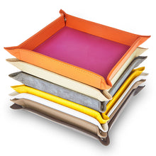 Load image into Gallery viewer, Victoria - Yellow &amp; Pink Faux Leather Trinket Tray

