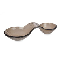 Load image into Gallery viewer, Nash - Two Compartment Black Glass Snack Dish
