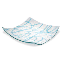 Load image into Gallery viewer, Devonia - Square Blue Patterned Glass Tray
