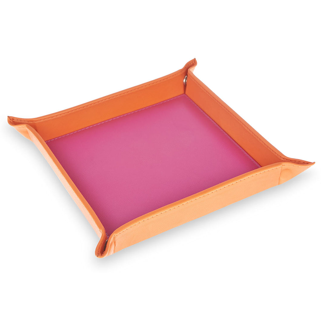 Victoria - Orange & Pink Faux Leather Trinket Tray